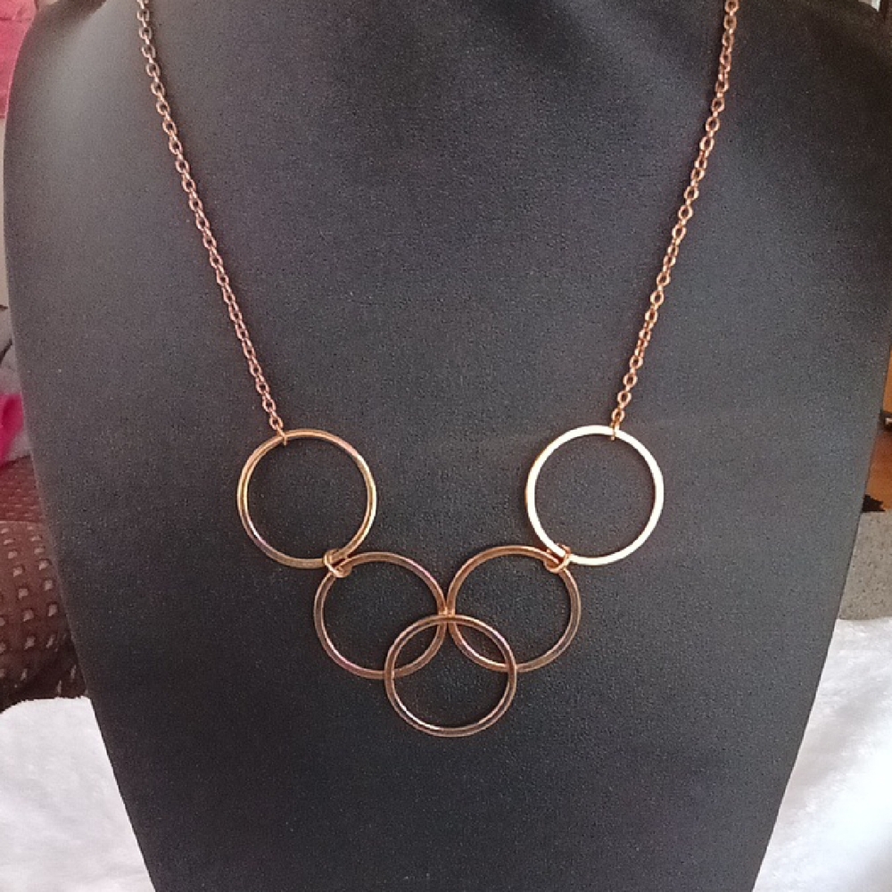 413.  Avon Gold Geometric Necklace